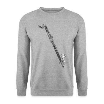 Clarinette basse Cadeau Clarinettiste basse - Sweat-shirt Unisexe - gris chiné - Devant - Alina (178cm) & Michal (187cm)