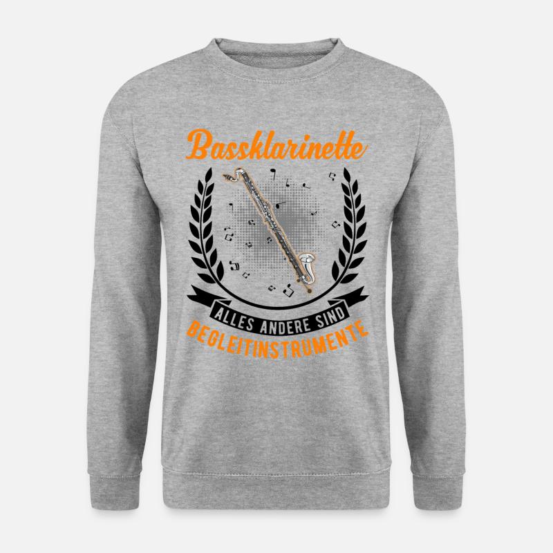 Bassklarinette Begleitinstrumente - Unisex Pullover - Weißgrau meliert