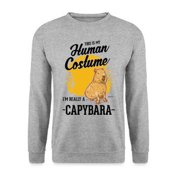 Capybara Human Costume Wasserschwein Capibara - Unisex Sweatshirt - salt & pepper - Front - Alina (178cm) & Michal (187cm)