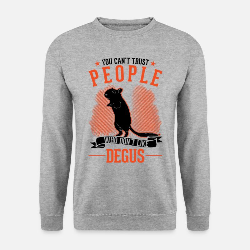 Degu Geschenk Strauchratte Walddegu - Unisex Pullover - Weißgrau meliert