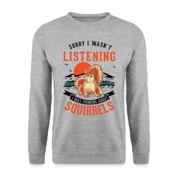 Écureuil cadeau écureuil gris - Sweat-shirt Unisexe - gris chiné - Devant - Alina (178cm) & Michal (187cm)