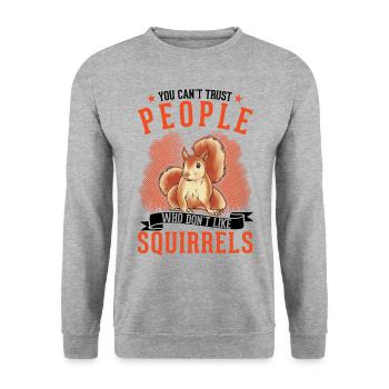 Eichhörnchen Geschenk Grauhörnchen Squirrel - Unisex Pullover - Weißgrau meliert - Vorne - Alina (178cm) & Michal (187cm)