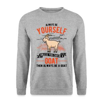 Chèvres Cadeau Chèvre Hôte Chèvre - Sweat-shirt Unisexe - gris chiné - Devant - Alina (178cm) & Michal (187cm)