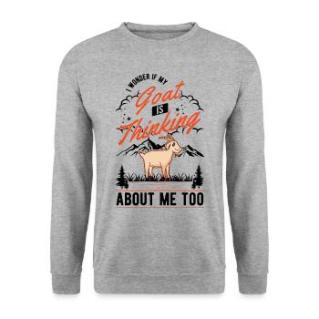 Chèvres Cadeau Chèvre Hôte Chèvre - Sweat-shirt Unisexe - gris chiné - Devant - Alina (178cm) & Michal (187cm)
