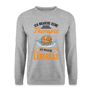 Leberkas Therapie Leberkäse Fleischkäse - Unisex Pullover - Weißgrau meliert - Vorne - Alina (178cm) & Michal (187cm)