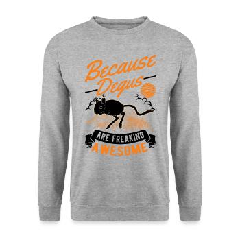 Degu Owner Shrub Rat Forest Degu - Unisex Sweatshirt - salt & pepper - Front - Alina (178cm) & Michal (187cm)