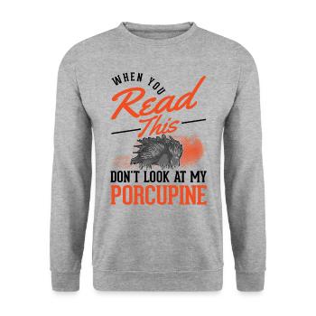 Porc-épic amateur Porc-épic - Sweat-shirt Unisexe - gris chiné - Devant - Alina (178cm) & Michal (187cm)