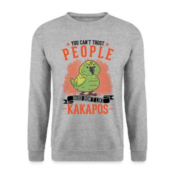 Kakapo New Zealand Parrot - Unisex Sweatshirt - salt & pepper - Front - Alina (178cm) & Michal (187cm)