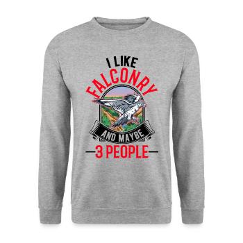 Falcon Falconry Kestrel - Unisex Sweatshirt - salt & pepper - Front - Alina (178cm) & Michal (187cm)