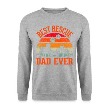 Chien de sauvetage Papa Chien des rues - Sweat-shirt Unisexe - gris chiné - Devant - Alina (178cm) & Michal (187cm)