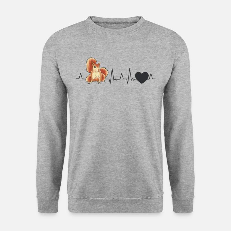 Eichhörnchen Herzschlag - Unisex Pullover - Weißgrau meliert