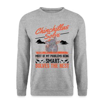 Chinchilla Gift Woolly Mouse Shorttail Chinchilla - Unisex Sweatshirt - salt & pepper - Front - Alina (178cm) & Michal (187cm)