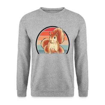 Eichhörnchen Retro Squirrel - Unisex Sweatshirt - salt & pepper - Front - Alina (178cm) & Michal (187cm)