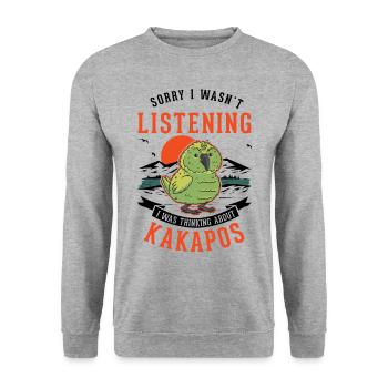 Kakapo Bird Night Parrot - Unisex Sweatshirt - salt & pepper - Front - Alina (178cm) & Michal (187cm)