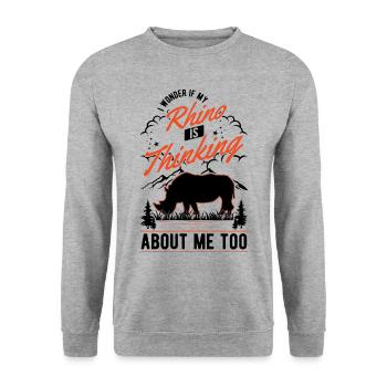 Rhino Gift Rhino Rhinoceros - Unisex Sweatshirt - salt & pepper - Front - Alina (178cm) & Michal (187cm)