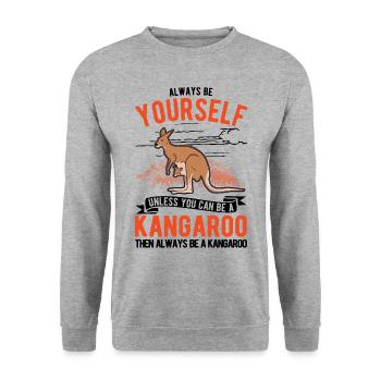 Always be yourself Kangaroo Australia Kangaroo - Unisex Sweatshirt - salt & pepper - Front - Alina (178cm) & Michal (187cm)