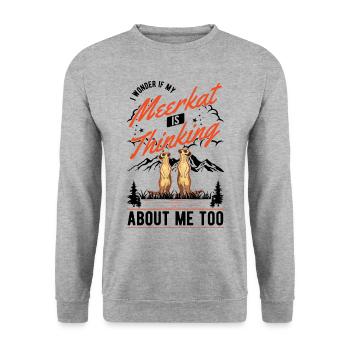 Erdmännchen Surikat Meerkat - Unisex Pullover - Weißgrau meliert - Vorne - Alina (178cm) & Michal (187cm)