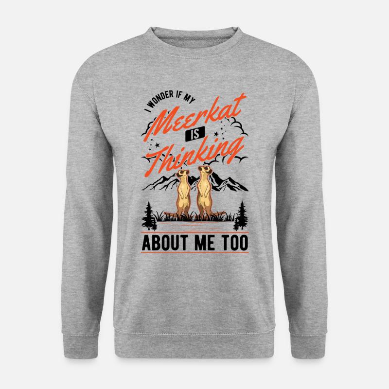 Erdmännchen Surikat Meerkat - Unisex Pullover - Weißgrau meliert