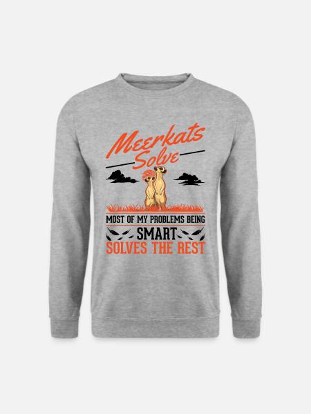 Erdmännchen Geschenk Meerkat - Unisex Pullover - Weißgrau meliert