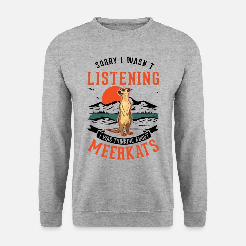 Erdmännchen Geschenk Meerkat - Unisex Pullover - Weißgrau meliert