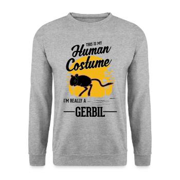 Gerbil Human Costume Rennmaus - Unisex Sweatshirt - salt & pepper - Front - Alina (178cm) & Michal (187cm)