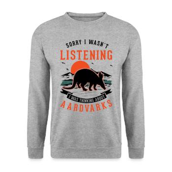 Aardvark Gift Aardvark - Unisex Sweatshirt - salt & pepper - Front - Alina (178cm) & Michal (187cm)