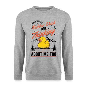 Canard en caoutchouc cadeau canard en caoutchouc canard en caoutchouc - Sweat-shirt Unisexe - gris chiné - Devant - Alina (178cm) & Michal (187cm)
