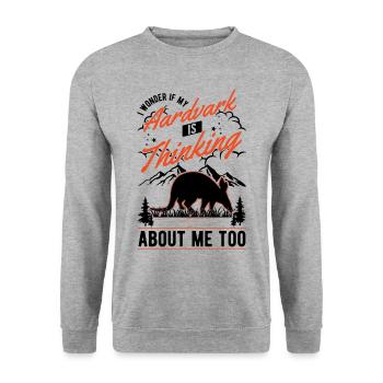 Erdferkel Geschenk Aardvark - Unisex Pullover - Weißgrau meliert - Vorne - Alina (178cm) & Michal (187cm)