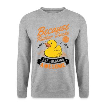 Rubber Duck Gift Rubber Duck Rubber Duck - Unisex Sweatshirt - salt & pepper - Front - Alina (178cm) & Michal (187cm)