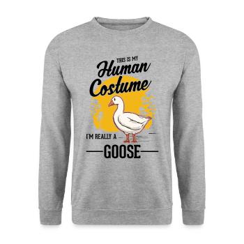 Oies Costume Humain Halloween Oie Éleveur Oie - Sweat-shirt Unisexe - gris chiné - Devant - Alina (178cm) & Michal (187cm)