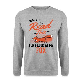 Fox Gift Red Fox - Unisex Sweatshirt - salt & pepper - Front - Alina (178cm) & Michal (187cm)