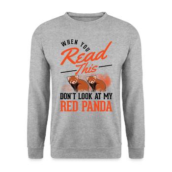 Cadeau Panda roux Panda roux - Sweat-shirt Unisexe - gris chiné - Devant - Alina (178cm) & Michal (187cm)