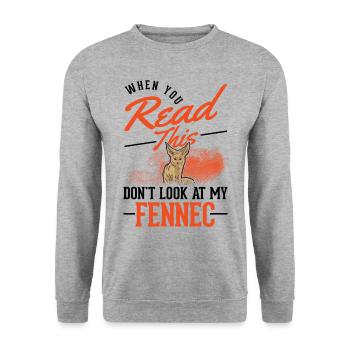 Fennec Gift Desert Fox Fennec - Unisex Sweatshirt - salt & pepper - Front - Alina (178cm) & Michal (187cm)