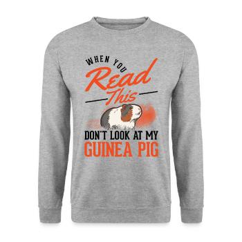 Guinea Pig Gift Guinea Pig - Unisex Sweatshirt - salt & pepper - Front - Alina (178cm) & Michal (187cm)