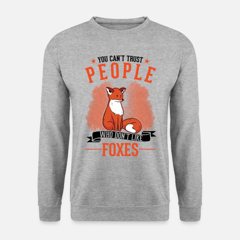 Fuchs Geschenk Rotfuchs - Unisex Pullover - Weißgrau meliert