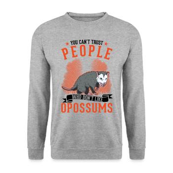 Opossum cadeau opossum marsupial - Sweat-shirt Unisexe - gris chiné - Devant - Alina (178cm) & Michal (187cm)