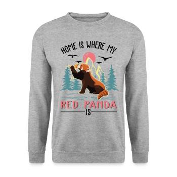 Cadeau Panda roux Panda roux - Sweat-shirt Unisexe - gris chiné - Devant - Alina (178cm) & Michal (187cm)