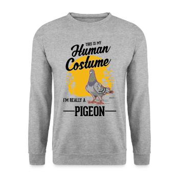 Colombe Costume Pigeon Amateur Halloween - Sweat-shirt Unisexe - gris chiné - Devant - Alina (178cm) & Michal (187cm)