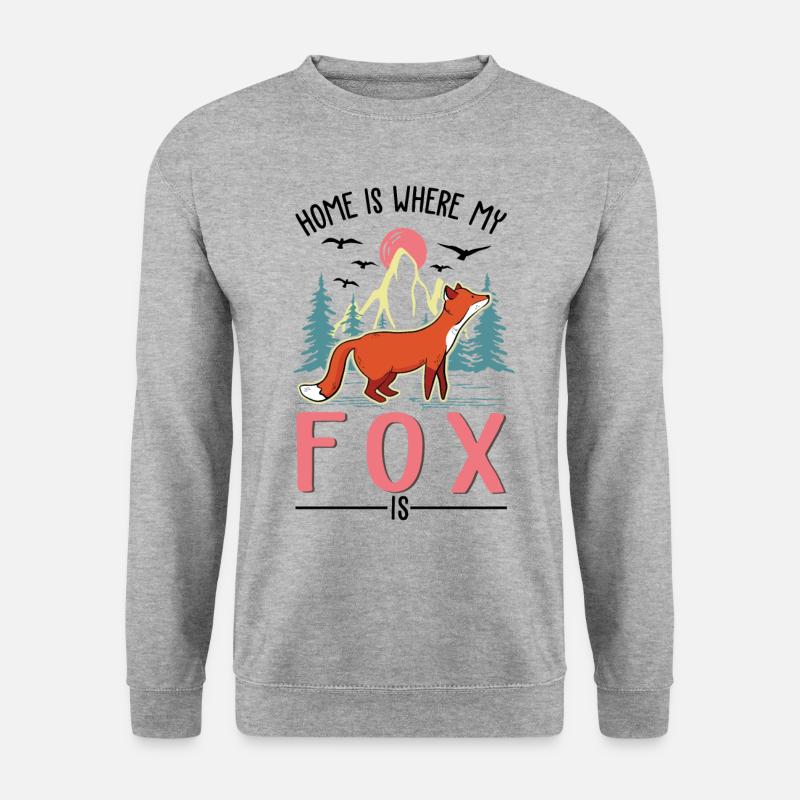 Fuchs Geschenk Rotfuchs - Unisex Pullover - Weißgrau meliert