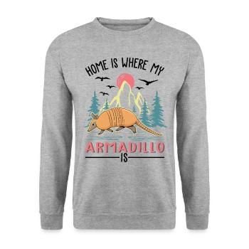 Armadillo Home Armadillo Armadillo - Unisex Sweatshirt - salt & pepper - Front - Alina (178cm) & Michal (187cm)