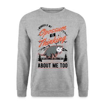 Opossum cadeau opossum marsupial - Sweat-shirt Unisexe - gris chiné - Devant - Alina (178cm) & Michal (187cm)