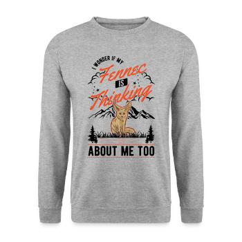 Fennec Gift Fennec Desert Fox - Unisex Sweatshirt - salt & pepper - Front - Alina (178cm) & Michal (187cm)