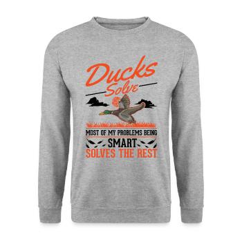 Cadeau de canard Canard Canard Éleveur de Canard - Sweat-shirt Unisexe - gris chiné - Devant - Alina (178cm) & Michal (187cm)