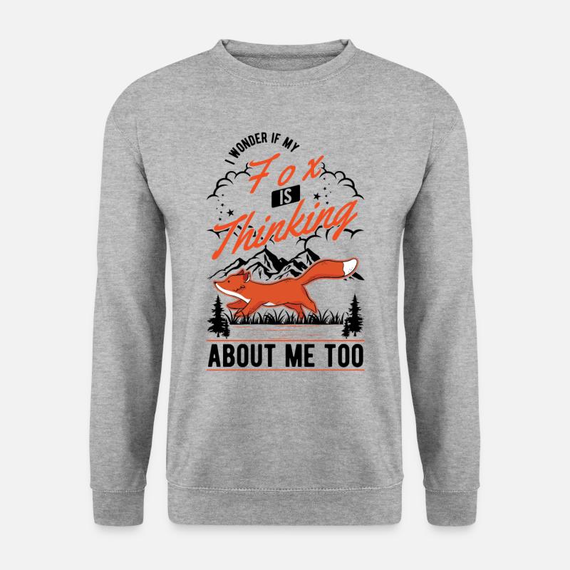Fuchs Geschenk Rotfuchs - Unisex Pullover - Weißgrau meliert