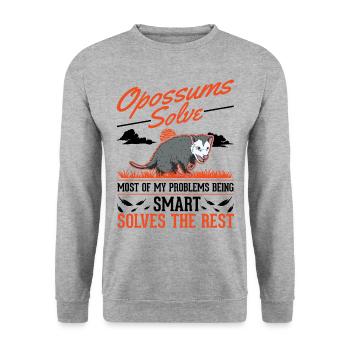Opossum Gift Possum Possum - Unisex Sweatshirt - salt & pepper - Front - Alina (178cm) & Michal (187cm)