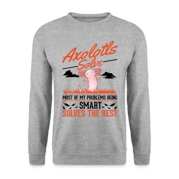 Axolotl cadeau armé amphibien - Sweat-shirt Unisexe - gris chiné - Devant - Alina (178cm) & Michal (187cm)