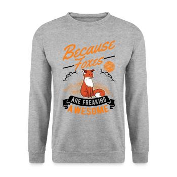 Fox Gift Red Fox - Unisex Sweatshirt - salt & pepper - Front - Alina (178cm) & Michal (187cm)