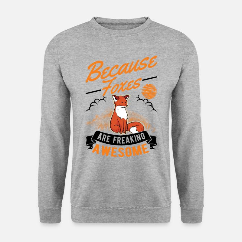Fuchs Geschenk Rotfuchs - Unisex Pullover - Weißgrau meliert
