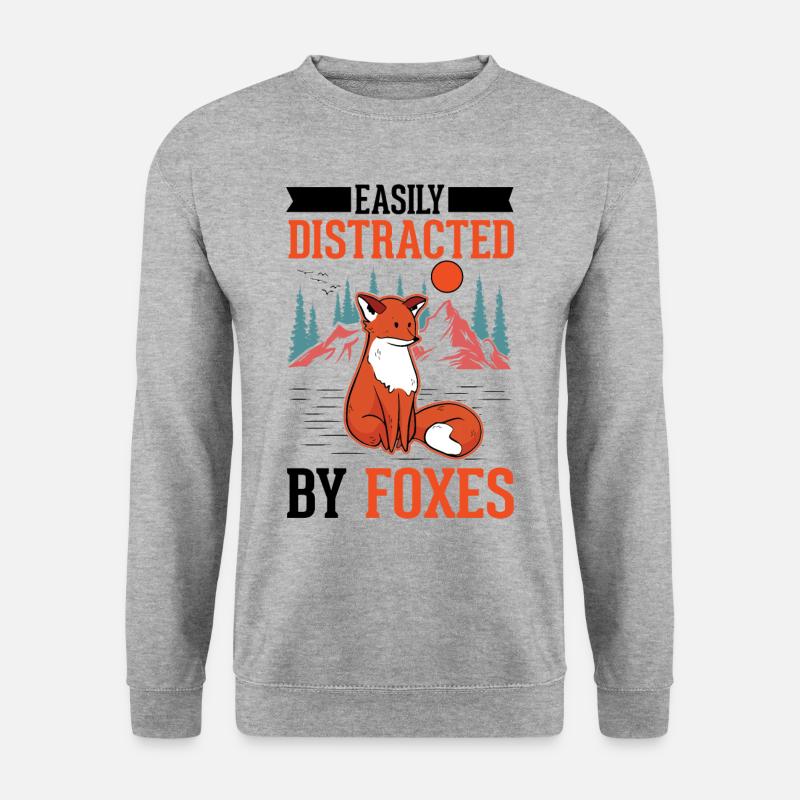 Fuchs Geschenk Rotfuchs - Unisex Pullover - Weißgrau meliert
