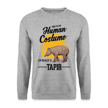 Déguisement Humain Tapir Halloween - Sweat-shirt Unisexe - gris chiné - Devant - Alina (178cm) & Michal (187cm)